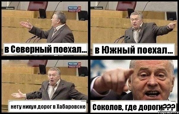 в Северный поехал... в Южный поехал... нету нихуя дорог в Хабаровске Соколов, где дороги???, Комикс с Жириновским