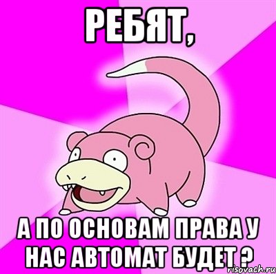 ребят, а по основам права у нас автомат будет ?, Мем слоупок