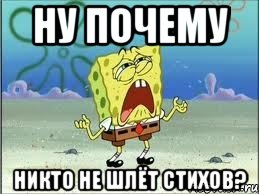 ну почему никто не шлёт стихов?, Мем Спанч Боб плачет