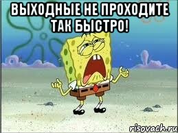 выходные не проходите так быстро! , Мем Спанч Боб плачет