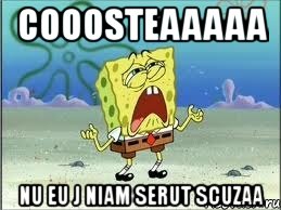 cooosteaaaaa nu eu j niam serut scuzaa, Мем Спанч Боб плачет