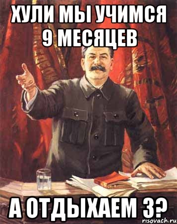 хули мы учимся 9 месяцев а отдыхаем 3?, Мем  сталин цветной