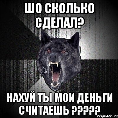 шо сколько сделал? нахуй ты мои деньги считаешь ???, Мем Сумасшедший волк