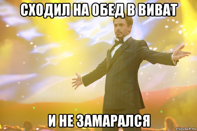 сходил на обед в виват и не замарался, Мем Тони Старк (Роберт Дауни младший)