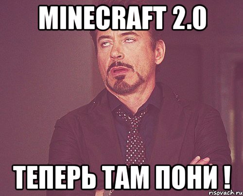 minecraft 2.0 теперь там пони !, Мем твое выражение лица