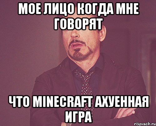 мое лицо когда мне говорят что minecraft ахуенная игра, Мем твое выражение лица