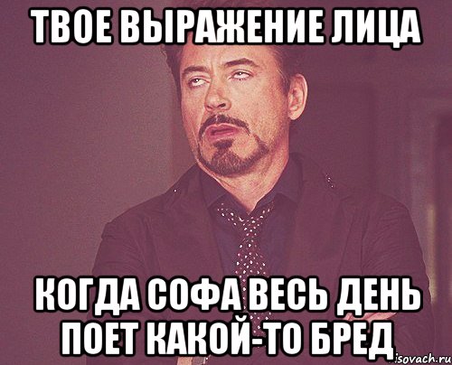 твое выражение лица когда софа весь день поет какой-то бред, Мем твое выражение лица