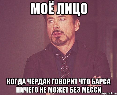 моё лицо когда чердак говорит что барса ничего не может без месси, Мем твое выражение лица