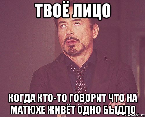 твоё лицо когда кто-то говорит что на матюхе живёт одно быдло, Мем твое выражение лица