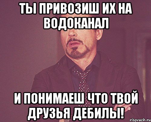 ты привозиш их на водоканал и понимаеш что твой друзья дебилы!, Мем твое выражение лица