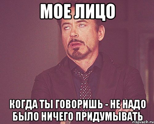 мое лицо когда ты говоришь - не надо было ничего придумывать, Мем твое выражение лица