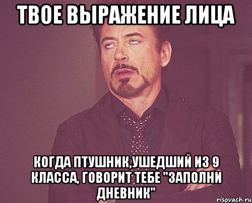 твое выражение лица когда птушник,ушедший из 9 класса, говорит тебе "заполни дневник", Мем твое выражение лица