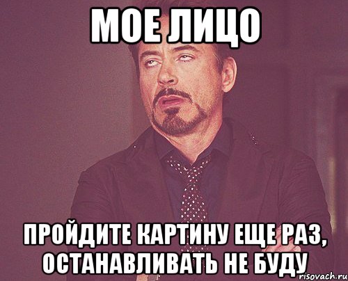 мое лицо пройдите картину еще раз, останавливать не буду, Мем твое выражение лица