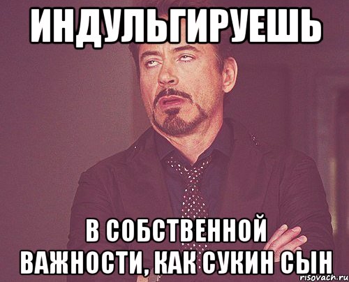 индульгируешь в собственной важности, как сукин сын, Мем твое выражение лица