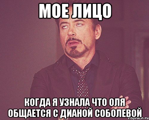 мое лицо когда я узнала что оля общается с дианой соболевой, Мем твое выражение лица