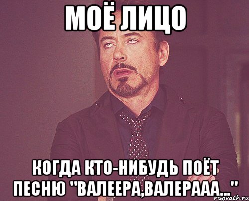 моё лицо когда кто-нибудь поёт песню "валеера,валерааа...", Мем твое выражение лица