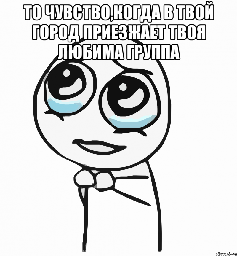 то чувство,когда в твой город приезжает твоя любима группа , Мем  ну пожалуйста (please)