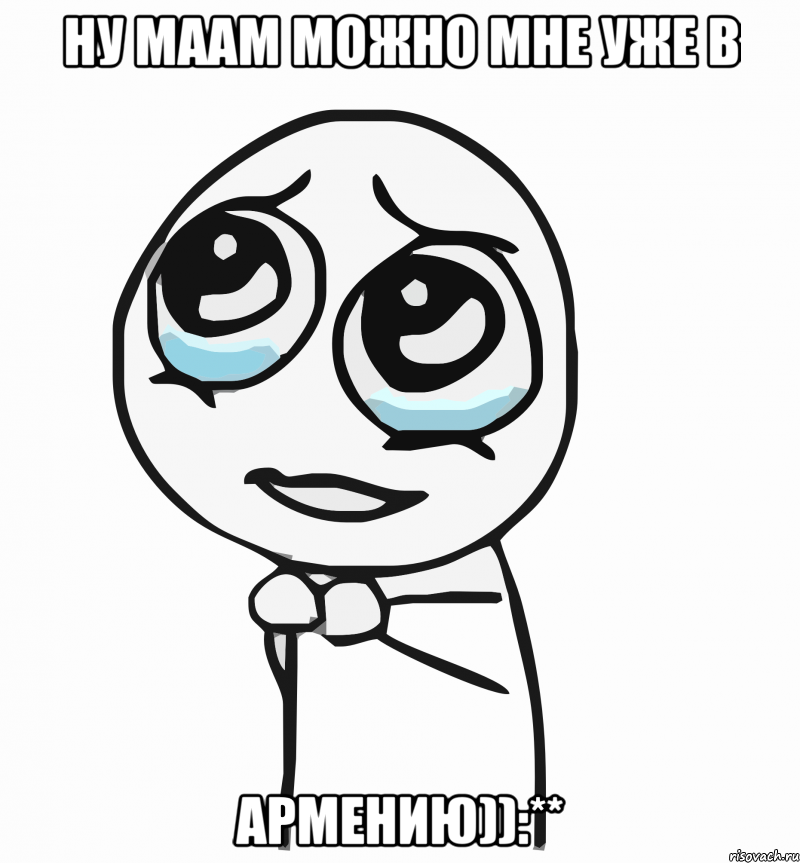 ну маам можно мне уже в армению)):**, Мем  ну пожалуйста (please)