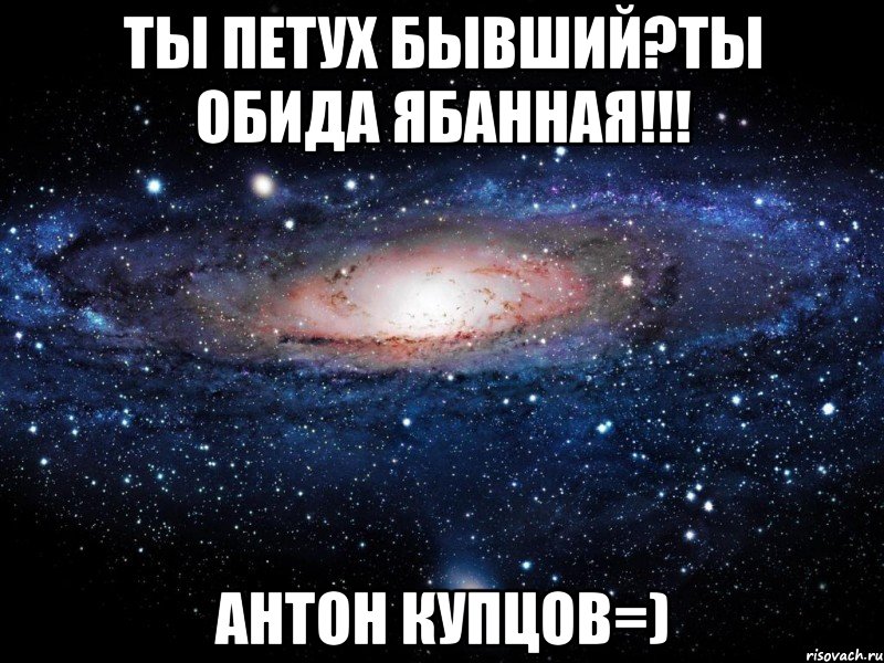 ты петух бывший?ты обида ябанная!!! антон купцов=), Мем Вселенная