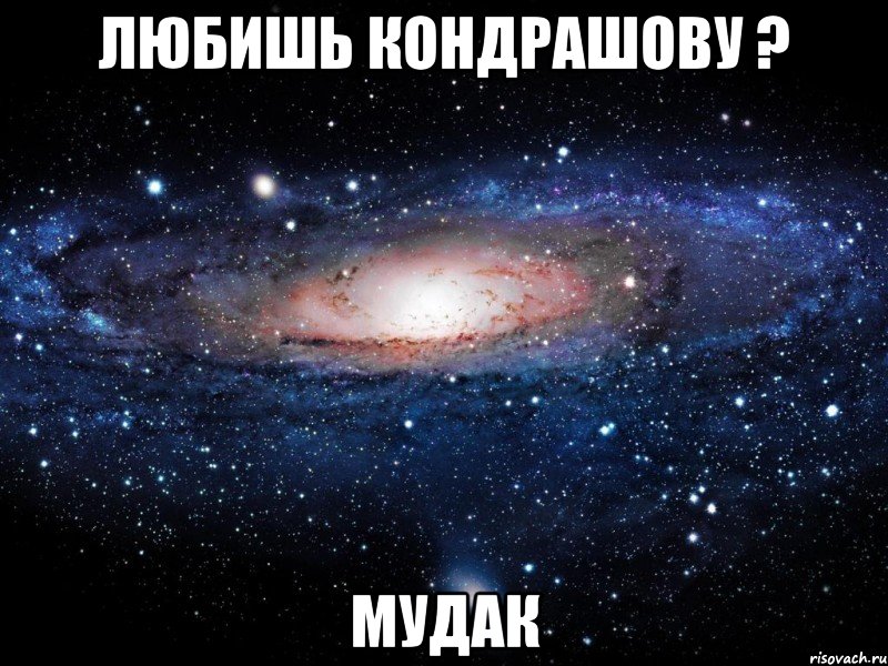 любишь кондрашову ? мудак, Мем Вселенная