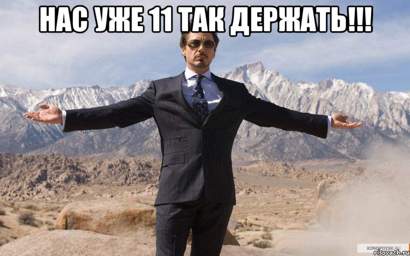 нас уже 11 так держать!!! , Мем железный человек