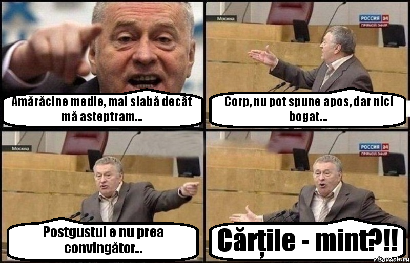 Amărăcine medie, mai slabă decât mă asteptram... Corp, nu pot spune apos, dar nici bogat... Postgustul e nu prea convingător... Cărţile - mint?!!, Комикс Жириновский