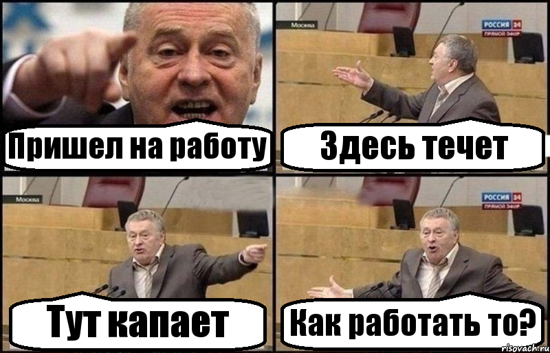 Пришел на работу Здесь течет Тут капает Как работать то?, Комикс Жириновский