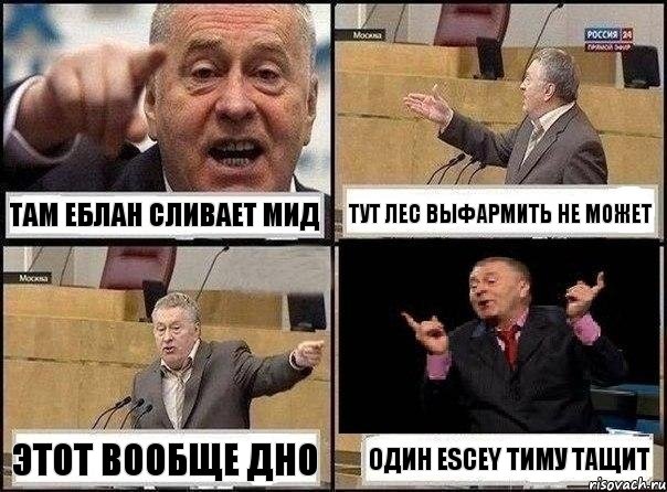 Там еблан сливает мид Тут лес выфармить не может Этот вообще дно Один Escey тиму тащит, Комикс Жириновский клоуничает