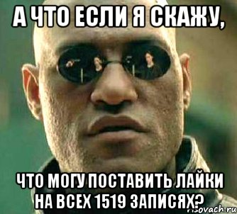 а что если я скажу, что могу поставить лайки на всех 1519 записях?, Мем  а что если я скажу тебе