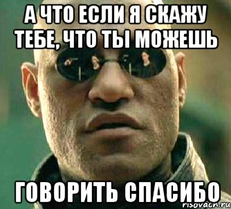 а что если я скажу тебе, что ты можешь говорить спасибо, Мем  а что если я скажу тебе