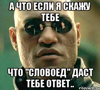 а что если я скажу тебе что "словоед" даст тебе ответ.., Мем  а что если я скажу тебе