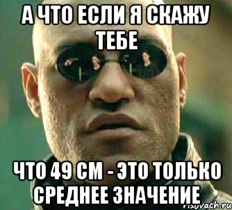 а что если я скажу тебе что 49 см - это только среднее значение, Мем  а что если я скажу тебе