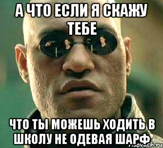 а что если я скажу тебе что ты можешь ходить в школу не одевая шарф, Мем  а что если я скажу тебе