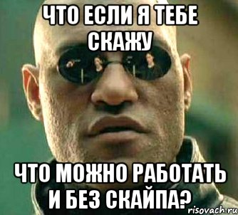 что если я тебе скажу что можно работать и без скайпа?, Мем  а что если я скажу тебе