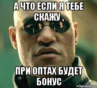 а что если я тебе скажу , при оптах будет бонус, Мем  а что если я скажу тебе