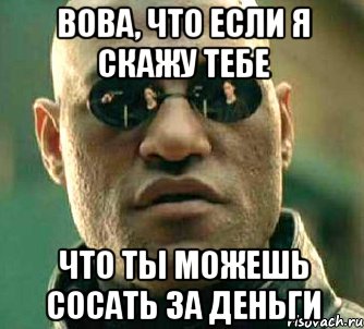 вова, что если я скажу тебе что ты можешь сосать за деньги, Мем  а что если я скажу тебе