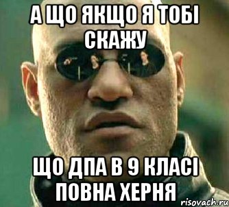 а що якщо я тобі скажу що дпа в 9 класі повна херня, Мем  а что если я скажу тебе