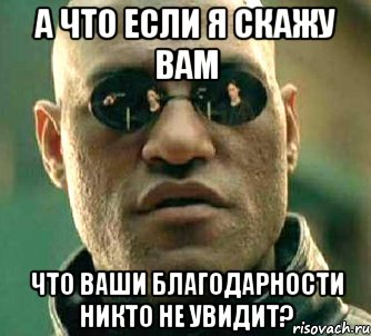 а что если я скажу вам что ваши благодарности никто не увидит?, Мем  а что если я скажу тебе