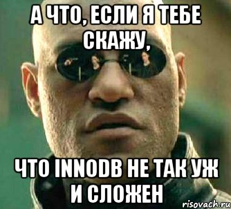 а что, если я тебе скажу, что innodb не так уж и сложен, Мем  а что если я скажу тебе