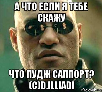 а что если я тебе скажу что пудж саппорт? (c)d.illiadi, Мем  а что если я скажу тебе