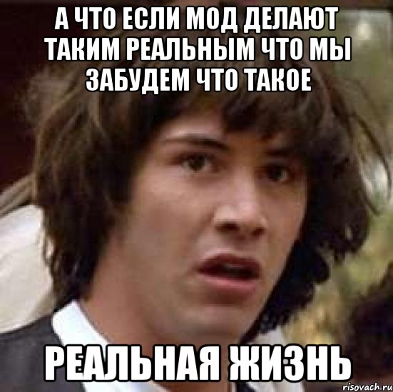 а что если мод делают таким реальным что мы забудем что такое реальная жизнь, Мем А что если (Киану Ривз)