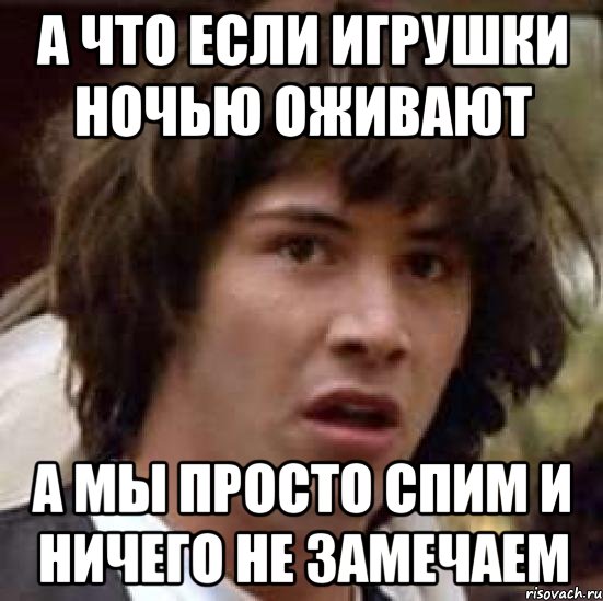 а что если игрушки ночью оживают а мы просто спим и ничего не замечаем, Мем А что если (Киану Ривз)