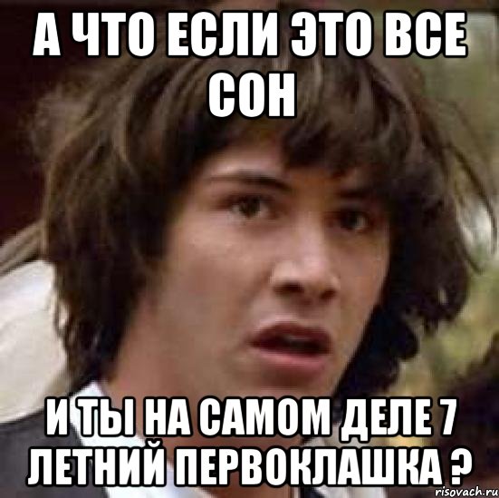 а что если это все сон и ты на самом деле 7 летний первоклашка ?, Мем А что если (Киану Ривз)