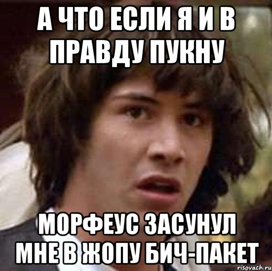 а что если я и в правду пукну морфеус засунул мне в жопу бич-пакет, Мем А что если (Киану Ривз)