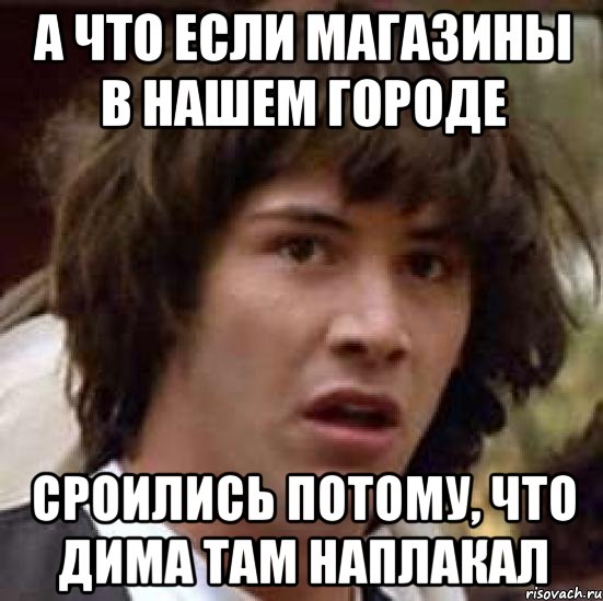 а что если магазины в нашем городе сроились потому, что дима там наплакал, Мем А что если (Киану Ривз)