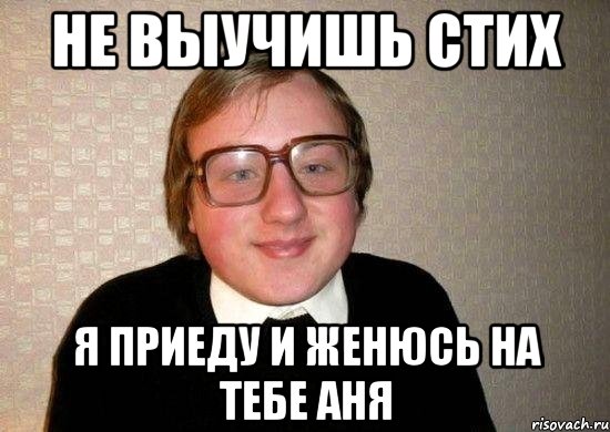 не выучишь стих я приеду и женюсь на тебе аня