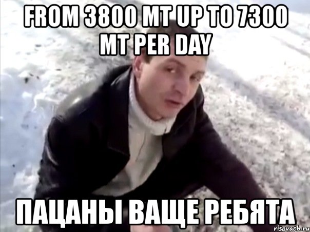 from 3800 mt up to 7300 mt per day пацаны ваще ребята, Мем Четко