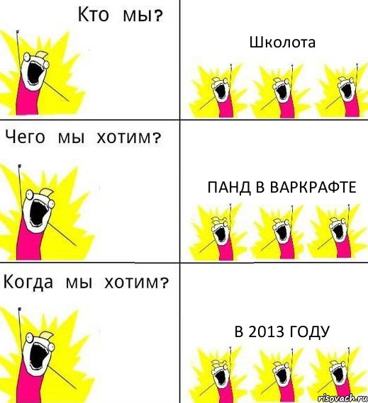 Школота ПАНД В ВАРКРАФТЕ В 2013 ГОДУ, Комикс Что мы хотим