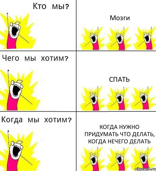 Мозги Спать Когда нужно придумать что делать, когда нечего делать, Комикс Что мы хотим