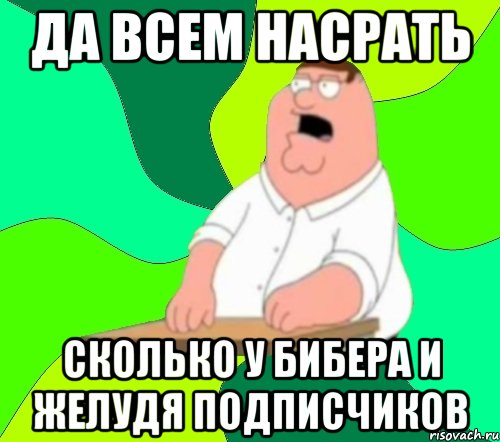 да всем насрать сколько у бибера и желудя подписчиков